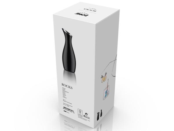 Bitz Zone Rocks Jug Dia. 10 X 26.3 Cm 1 Liter Black