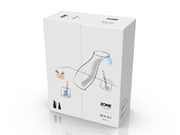 Bitz Zone Rocks Jug Dia. 10 X 26.3 Cm 1 Liter Black