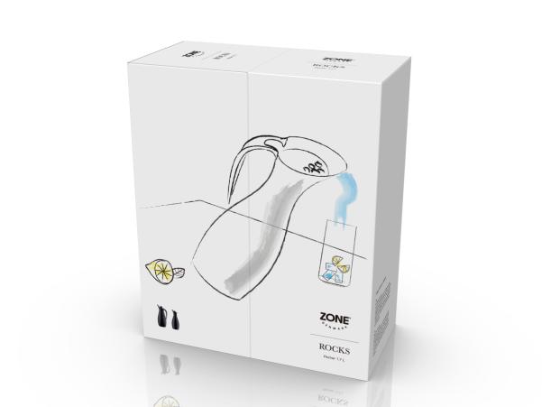 Bitz Zone Rocks Jug Dia. 12 X 30 Cm 1.7 Liter Black