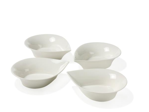 bitz Blomsterbergs Dropshaped bowl 20 cm 4 pcs White