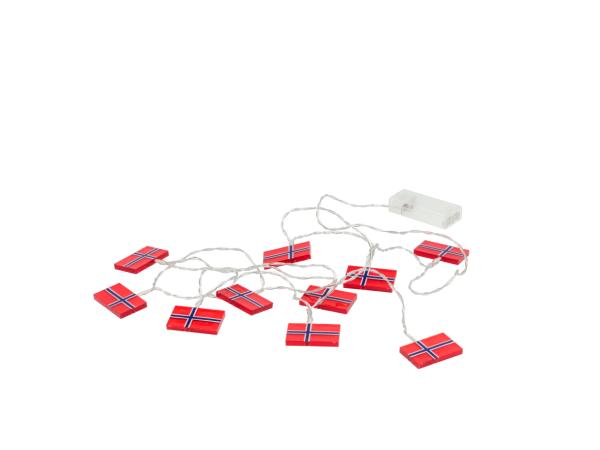 bitz Celebrate LED string lights Norweg flags x 230 cm Red/Blue