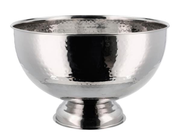 bitz Champagne bowl Dia 38 cm Hammered glossy steel