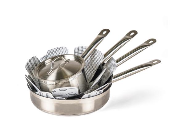 Bitz Funktion 3 Pcs. Pan Protector Dia. 38 Cm Grey/grey