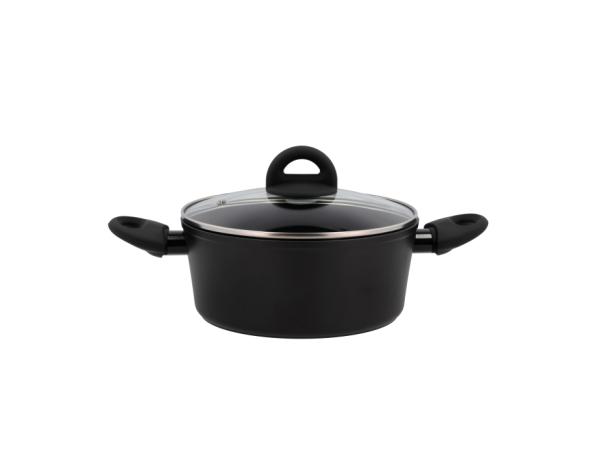 Bitz Funktion Ceramica Pot With Glass Lid Dia 22 X 9.5 Cm 2.5 Liter Black