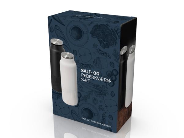 Bitz Funktion Salt And Pepper Grinder Set Dia 5 7 X 16 5 Cm 125 Ml Black/White