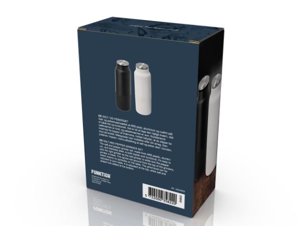 Bitz Funktion Salt And Pepper Grinder Set Dia 5 7 X 16 5 Cm 125 Ml Black/White
