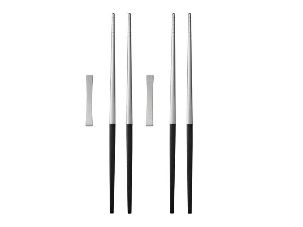 bitz Gense Focus de Luxe Chopsticks set 23 cm 6 parts Black/matte steel