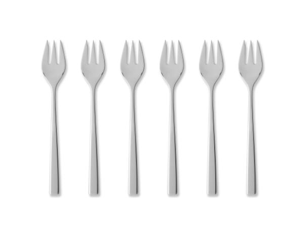 Bitz Gense Fuga Cake Fork 15 5 Cm 6 Pcs Matte/Polished Steel