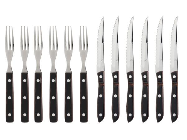 Bitz Gense Old Farmer Classic Steak Cutlery 12 Parts Wood/Steel