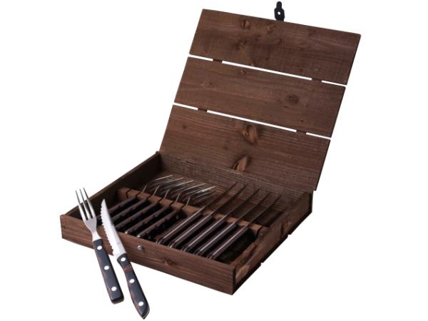 bitz Gense Old Farmer Classic Steak cutlery 12 parts Wood/Steel