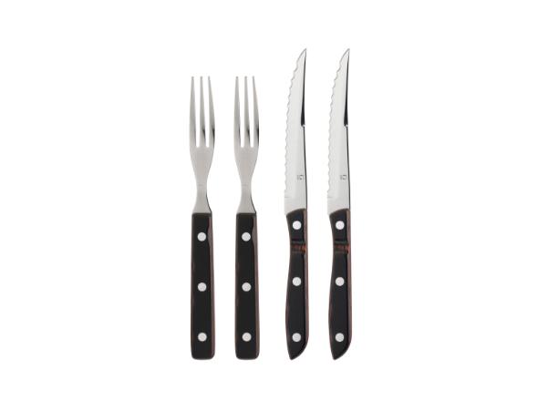 Bitz Gense Old Farmer Classic Steak Cutlery 4 Parts Wood/Steel