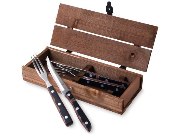 bitz Gense Old Farmer Classic Steak cutlery 4 parts Wood/Steel