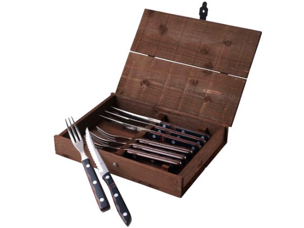 bitz Gense Old Farmer Classic Steak cutlery 8 parts Wood/Steel