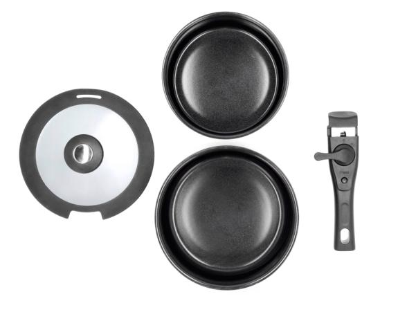 Bitz HOLM Cookware Set Removable Handle 1 1 + 2 4 Liter Black