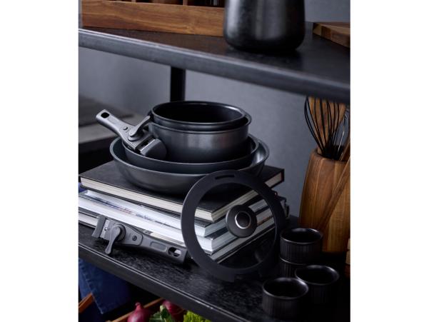 Bitz HOLM Cookware Set Removable Handle 1 1 + 2 4 Liter Black