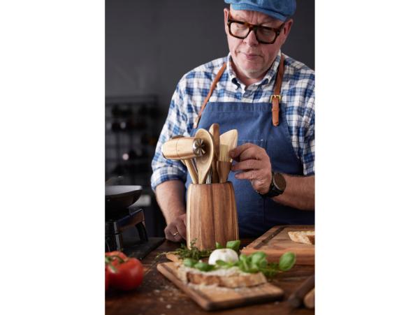 Bitz HOLM Utensil Holder Dia 13 X 17 Cm Acacia Wood