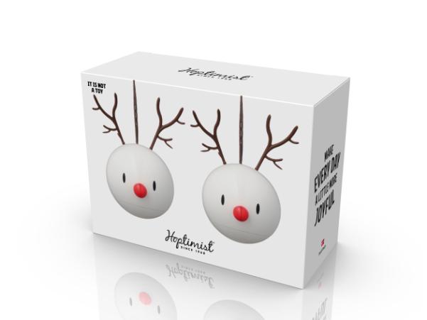 Bitz Hoptimist Reindeer Ornament 5 X 5.8 X 8.2 Cm 2 Pcs. White