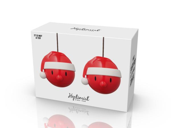 Bitz Hoptimist Santa Ornament 6.2 X 6.2 X 5.8 Cm 2 Pcs. Red