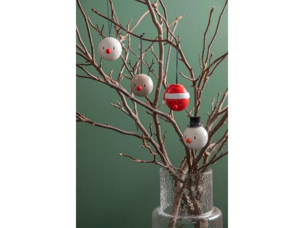 Bitz Hoptimist Santa Ornament 6.2 X 6.2 X 5.8 Cm 2 Pcs. Red