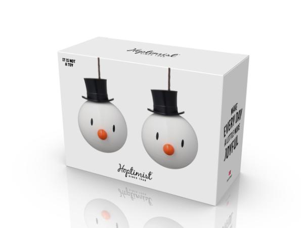 Bitz Hoptimist Snowman Ornament 5.2 X 5.8 X 6.8 Cm 2 Pcs. White