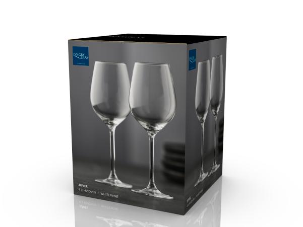 Bitz Lyngby Glas Juvel White Wine Glass 38 Cl 4 Pcs Clear