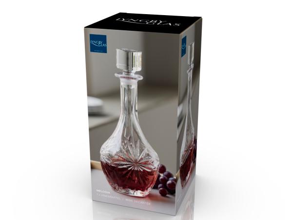 Bitz Lyngby Glas Krystal Melodia Wine Carafe 1 Liter Clear