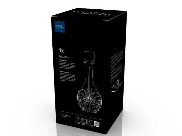 Bitz Lyngby Glas Krystal Melodia Wine Carafe 1 Liter Clear