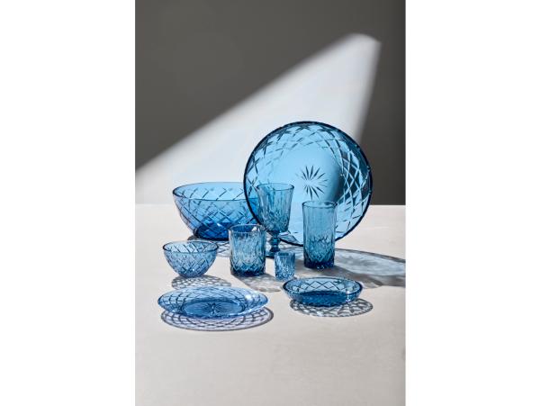 Bitz Lyngby Glas Sorrento Glass Plate Dia 21 Cm 4 Pcs Blue
