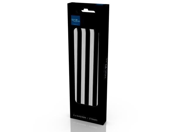 Bitz Lyngby Glas Straw With Bend 21.5 Cm 4 Pcs Clear