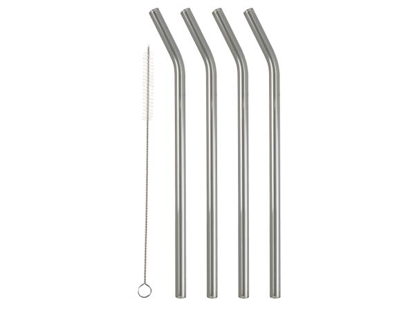 bitz Lyngby Glas Straw with bend 21.5 cm 4 pcs Smoke