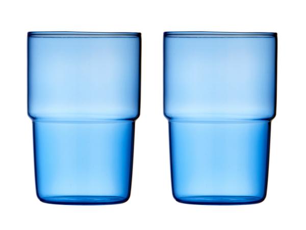 bitz Lyngby Glas Torino Drinking glass 40 cl 2 pcs Blue