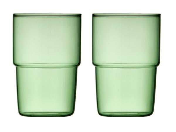 bitz Lyngby Glas Torino Drinking glass 40 cl 2 pcs Green