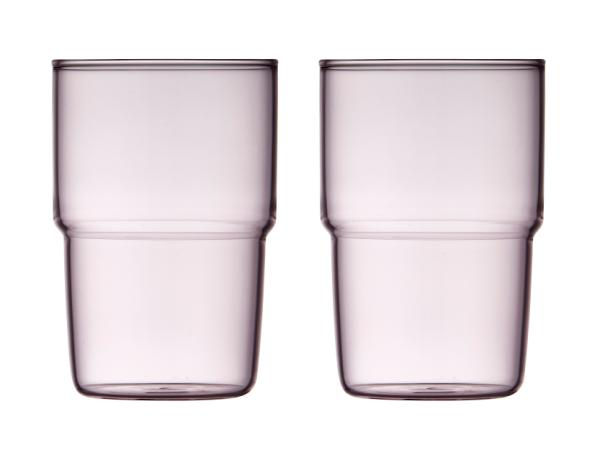 bitz Lyngby Glas Torino Drinking glass 40 cl 2 pcs Pink