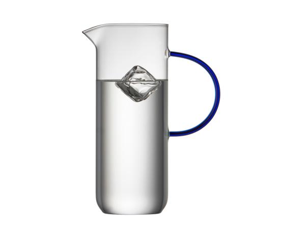 Bitz Lyngby Glas Torino Glass Jug 1.1 Liter Clear/Blue