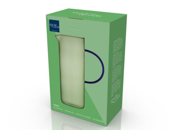 Bitz Lyngby Glas Torino Glass Jug 1.1 Liter Green/Blue