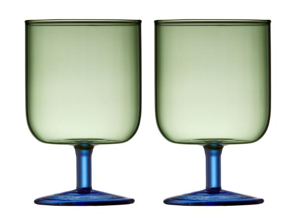 bitz Lyngby Glas Torino Wine glass 30 cl 2 pcs Green/Blue