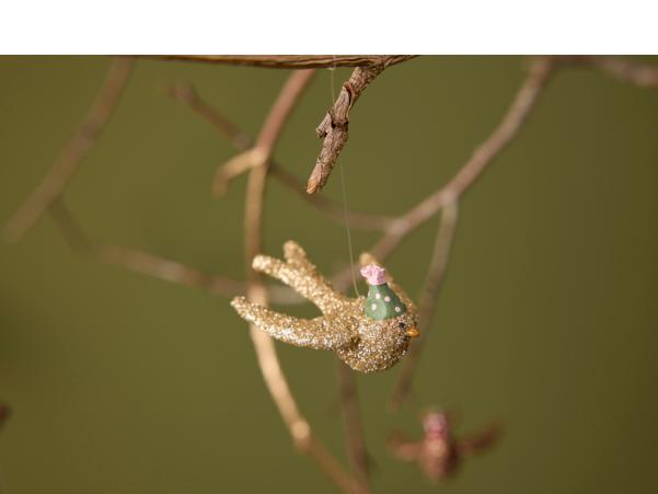 Bitz Medusa-Copenhagen Dove With Glitter Ornament Gold