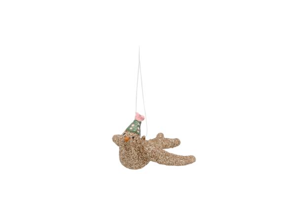 bitz Medusa-Copenhagen Dove with glitter Ornament Gold