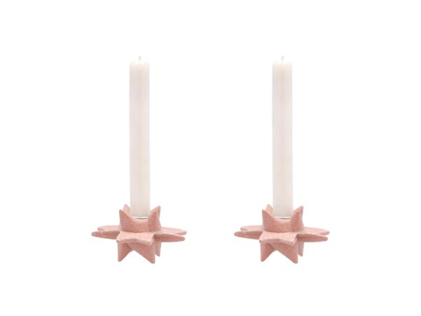 Bitz Medusa-Copenhagen Shooting Star Candlestick F/crowntop Candle Dia. 9.5 X 6 Cm Pink 2 Pcs