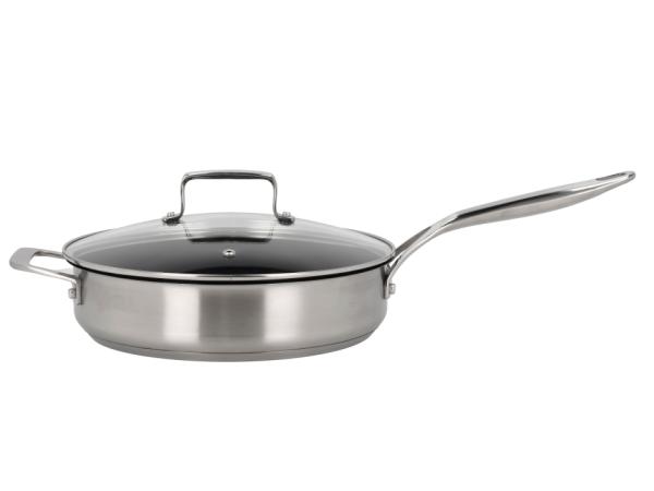 bitz Morsø 79NORD Hybrid Sauté pan with glass lid Dia 24 x 45 7 x 25 4 x 6 75 cm
