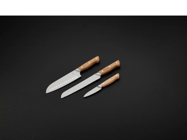Bitz Morsø Foresta Knife Set 3 Parts Oak/Stainless Steel