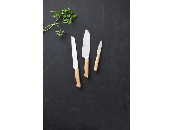 Bitz Morsø Foresta Knife Set 3 Parts Oak/Stainless Steel