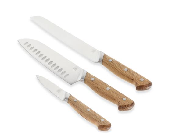 bitz Morsø Foresta Knife set 3 parts Oak/Stainless steel