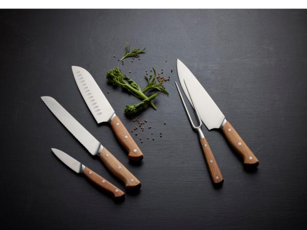 Bitz Morsø Foresta Knife Set 5 Parts Oak/Stainless Steel