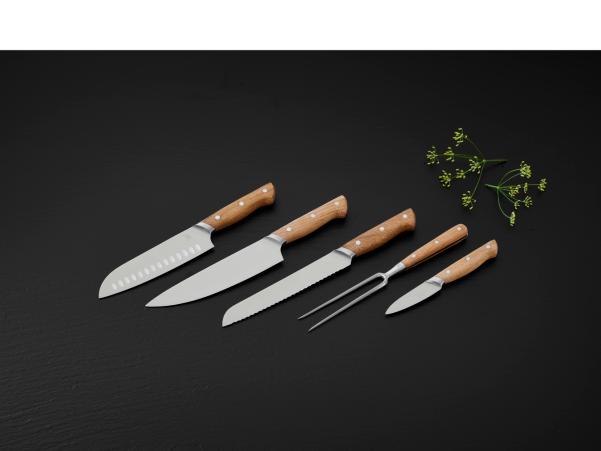 Bitz Morsø Foresta Knife Set 5 Parts Oak/Stainless Steel