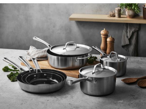 Bitz Pillivuyt Gourmet Divette Sauté Pan Ceramic Non-stick Dia 26 Cm Silver Metallic