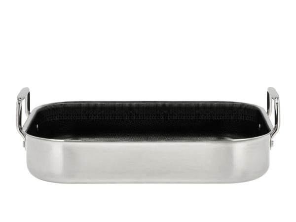 bitz Pillivuyt Gourmet Paillon Hybrid Roasting dish 39 x 26.5 x 10.6 cm Silver metallic
