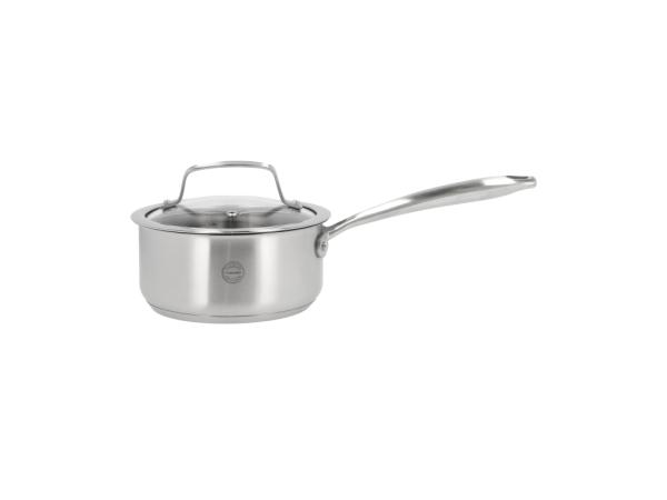 bitz Pillivuyt Gourmet Roya Saucepan with glass lid Dia 16 cm 1.5 liter Steel