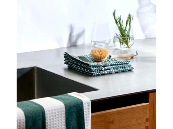 Bitz Pillivuyt Pillivuyt Kitchen Cloths X 32 X 32 Cm 3 Pcs Green/White