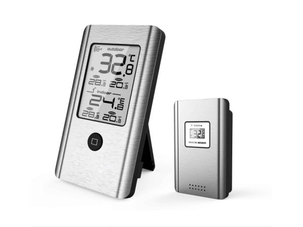 bitz Plus termometre Inde & ude Trådløs vejrstation aluminium